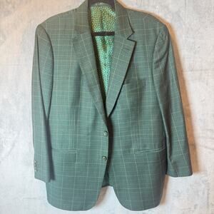 Holland & Sherry Green Plaid Sport Coat Blazer Savile Row